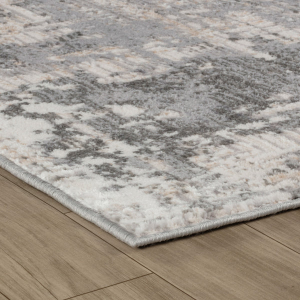 Homeroots 5' X 8' Gray And Beige Abstract Distressed Area Rug  Polyester 558949