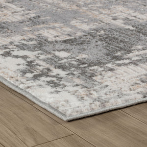 Homeroots 7' X 10' Gray And Beige Abstract Distressed Area Rug  Polyester 558950