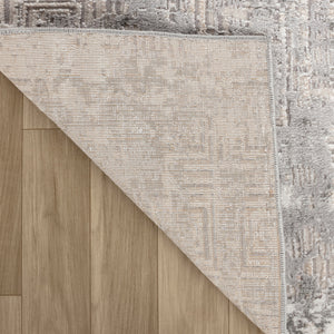 Homeroots 7' X 10' Gray And Beige Abstract Distressed Area Rug  Polyester 558950