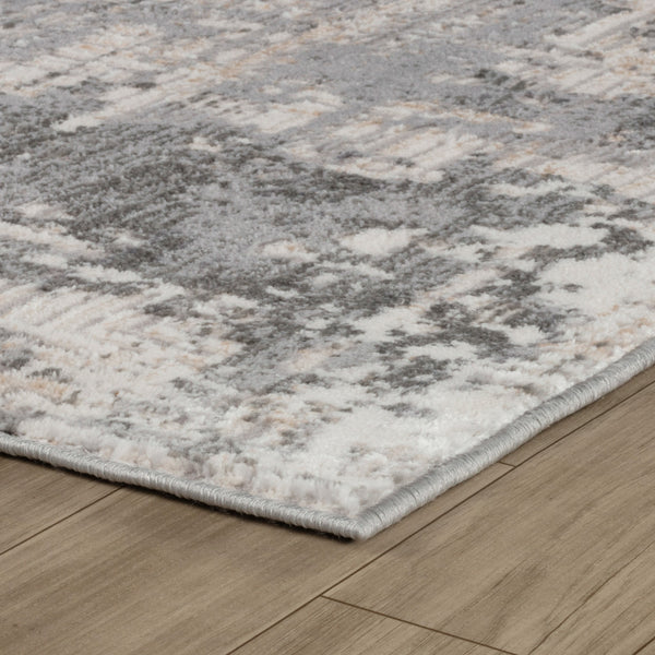 Homeroots 7' X 10' Gray And Beige Abstract Distressed Area Rug  Polyester 558950