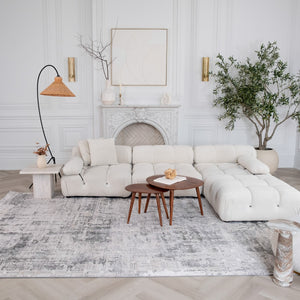 Homeroots 7' X 10' Gray And Beige Abstract Distressed Area Rug  Polyester 558950