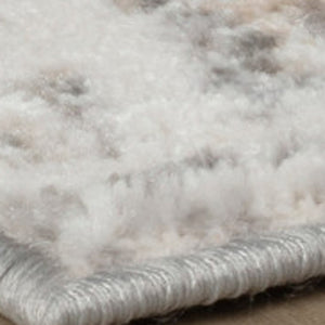 Homeroots 8' X 11' Beige And Gray Abstract Worn Faded Area Rug  Polyester 558951