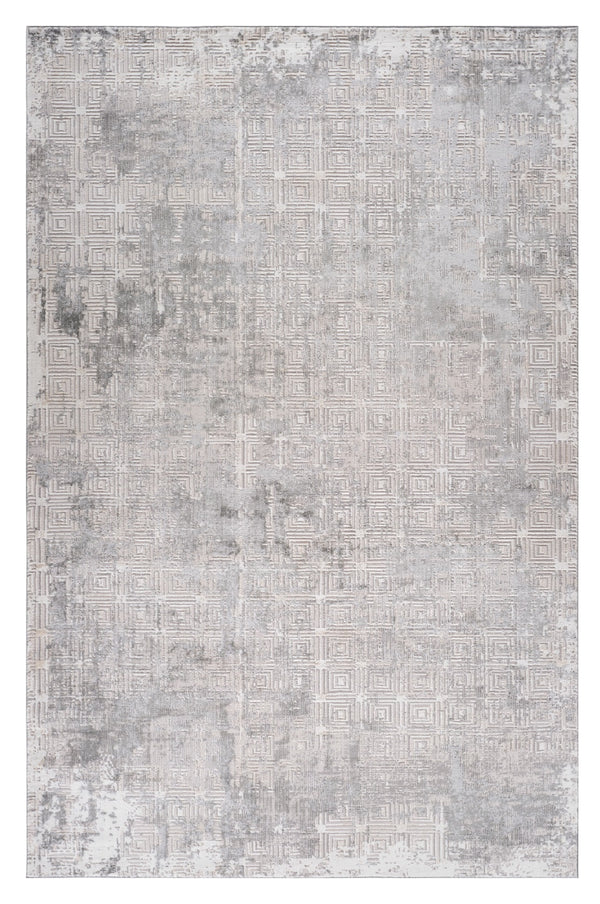 Homeroots 8' X 11' Beige And Gray Abstract Worn Faded Area Rug  Polyester 558951