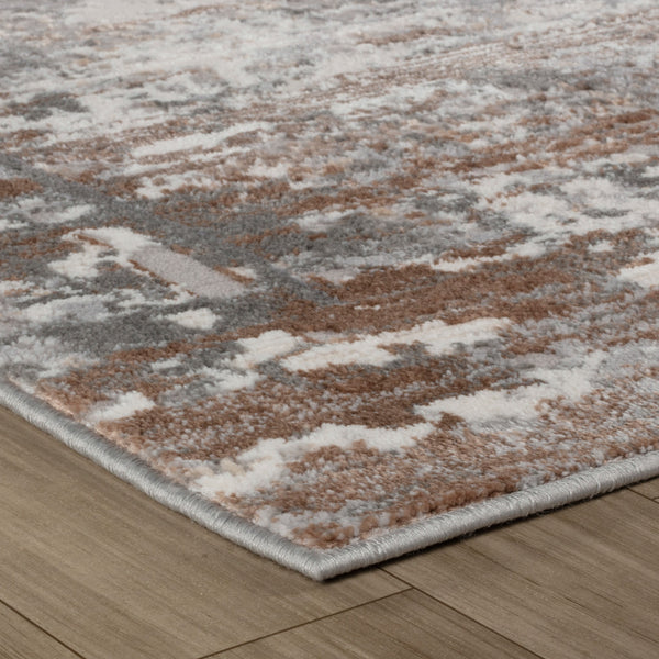 Homeroots 4' X 6' Gray And Brown Abstract Distressed Area Rug  Polyester 558952