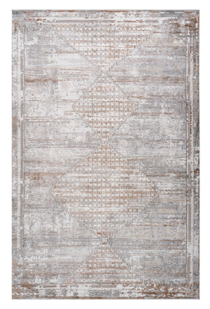 Homeroots 4' X 6' Gray And Brown Abstract Distressed Area Rug  Polyester 558952