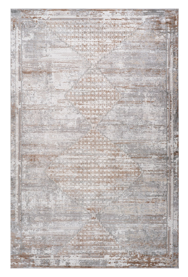 Homeroots 4' X 6' Gray And Brown Abstract Distressed Area Rug  Polyester 558952