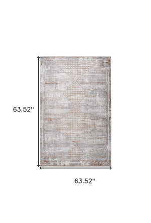 Homeroots 5' X 8' Gray And Brown Abstract Distressed Area Rug  Polyester 558953