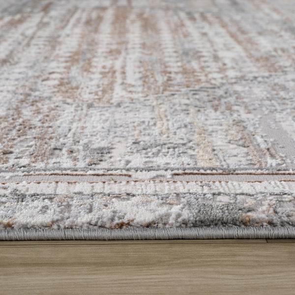 Homeroots 5' X 8' Gray And Brown Abstract Distressed Area Rug  Polyester 558953