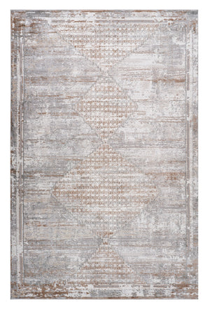 Homeroots 5' X 8' Gray And Brown Abstract Distressed Area Rug  Polyester 558953
