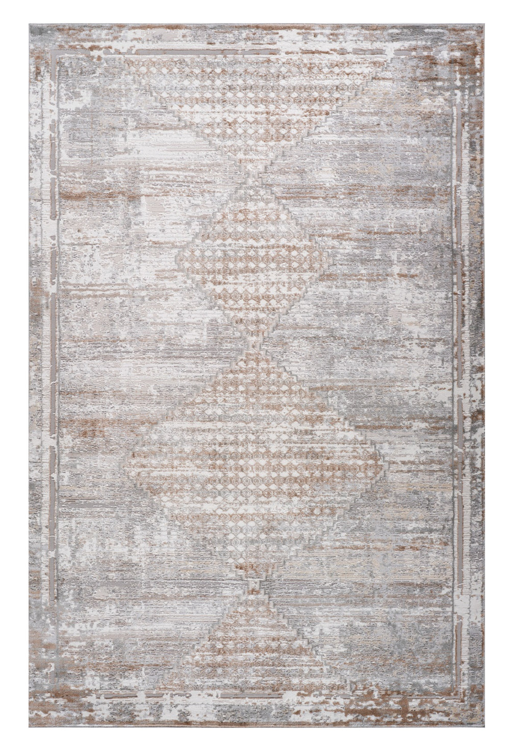 Homeroots 5' X 8' Gray And Brown Abstract Distressed Area Rug  Polyester 558953