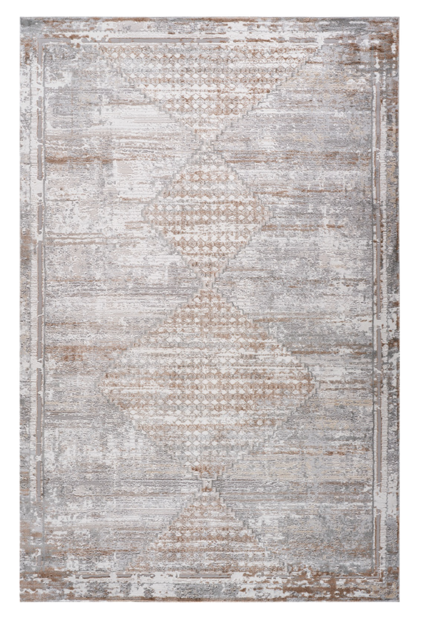Homeroots 7' X 10' Gray And Brown Abstract Distressed Area Rug  Polyester 558954