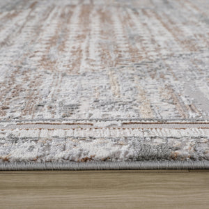 Homeroots 8' X 11' Gray And Brown Abstract Distressed Area Rug  Polyester 558955