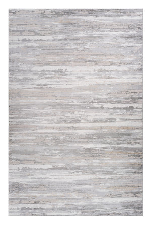 Homeroots 4' X 6' Gray And Beige Abstract Distressed Area Rug  Polyester 558956
