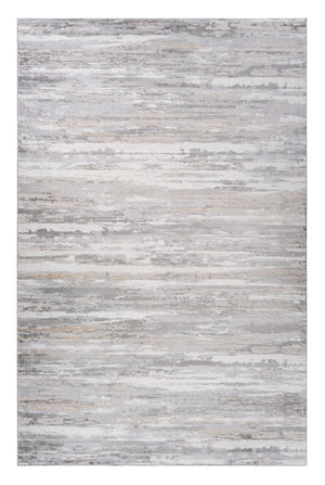 Homeroots 4' X 6' Gray And Beige Abstract Distressed Area Rug  Polyester 558956
