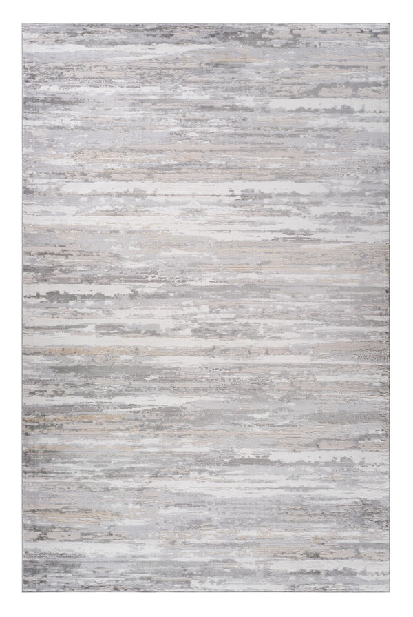 Homeroots 4' X 6' Gray And Beige Abstract Distressed Area Rug  Polyester 558956