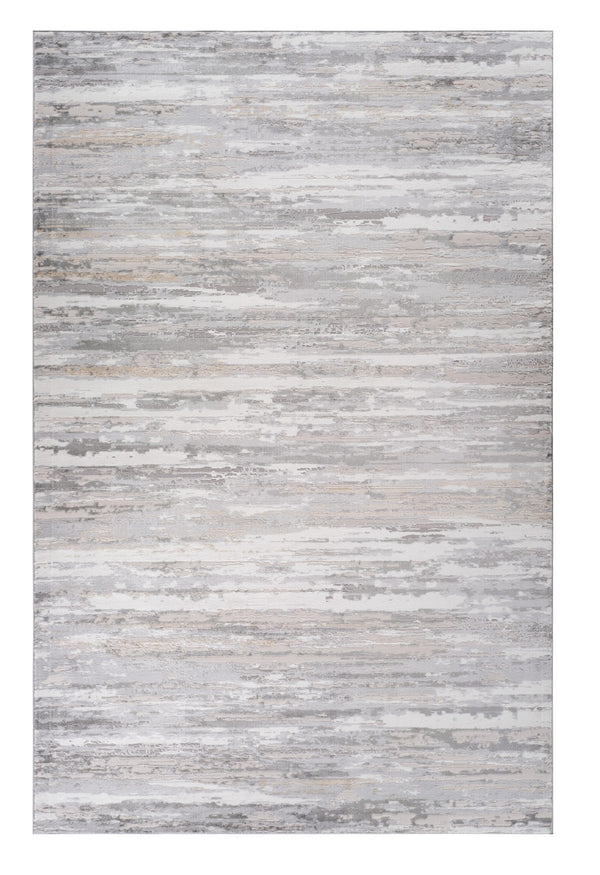 Homeroots 8' X 11' Beige And Gray Abstract Worn Faded Area Rug  Polyester 558959