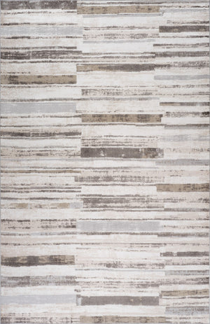 HomeRoots 5' Beige and Brown Abstract Distressed Area Rug - Modern Style, Stain-Resistant, Durable Design for Any Room 8' X 11' 558963