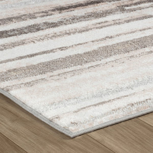 HomeRoots 5' Beige and Brown Abstract Distressed Area Rug - Modern Style, Stain-Resistant, Durable Design for Any Room 8' X 11' 558963