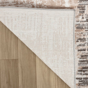 HomeRoots 5' Abstract Distressed Area Rug in Beige and Brown – Modern, Durable Design for Every Space 5' X 8' 558965