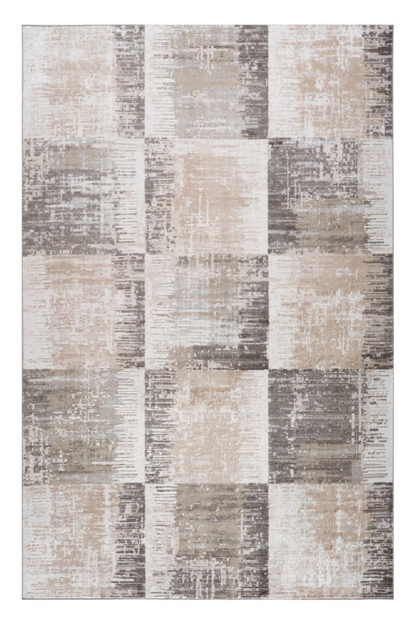 HomeRoots 5' Abstract Distressed Area Rug in Beige and Brown – Modern, Durable Design for Every Space 5' X 8' 558965