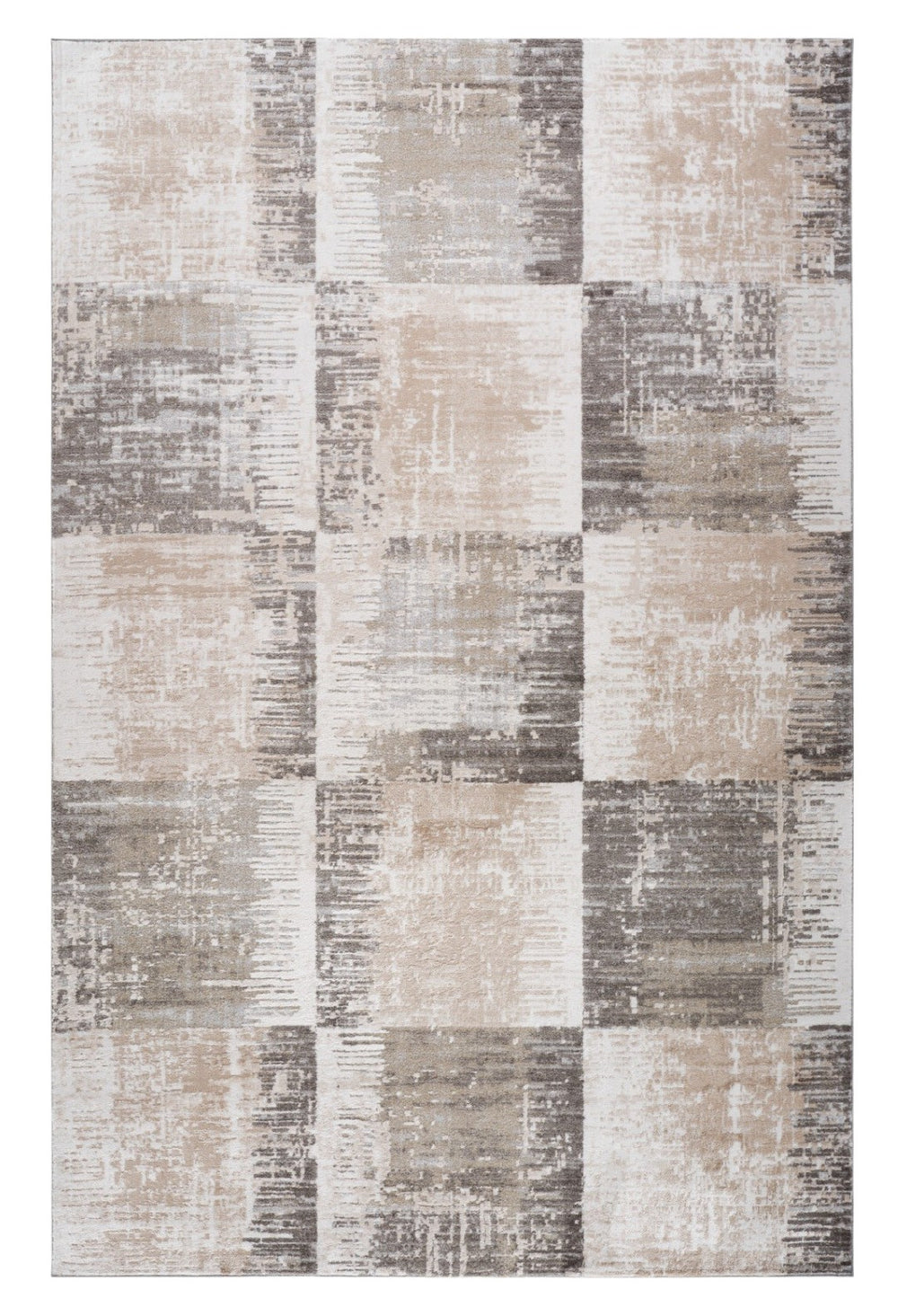 HomeRoots 5' Abstract Distressed Area Rug in Beige and Brown – Modern, Durable Design for Every Space 7' X 10' 558966