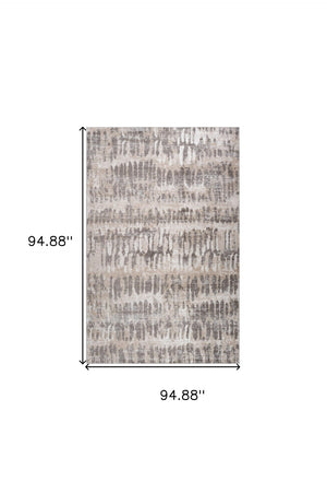 HomeRoots 5' Abstract Distressed Area Rug in Beige and Brown – Modern Style, Stain-Resistant, Easy Care Elegance 8' X 11' 558971