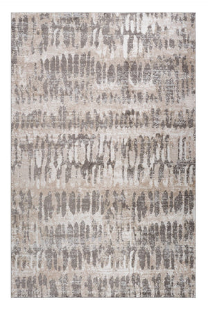 HomeRoots 5' Abstract Distressed Area Rug in Beige and Brown – Modern Style, Stain-Resistant, Easy Care Elegance 8' X 11' 558971