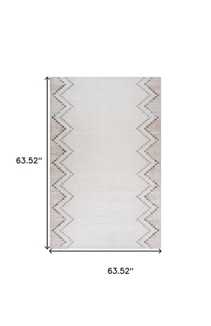 Homeroots 5' X 8' Beige And Brown Abstract Distressed Area Rug  Polyester 558973