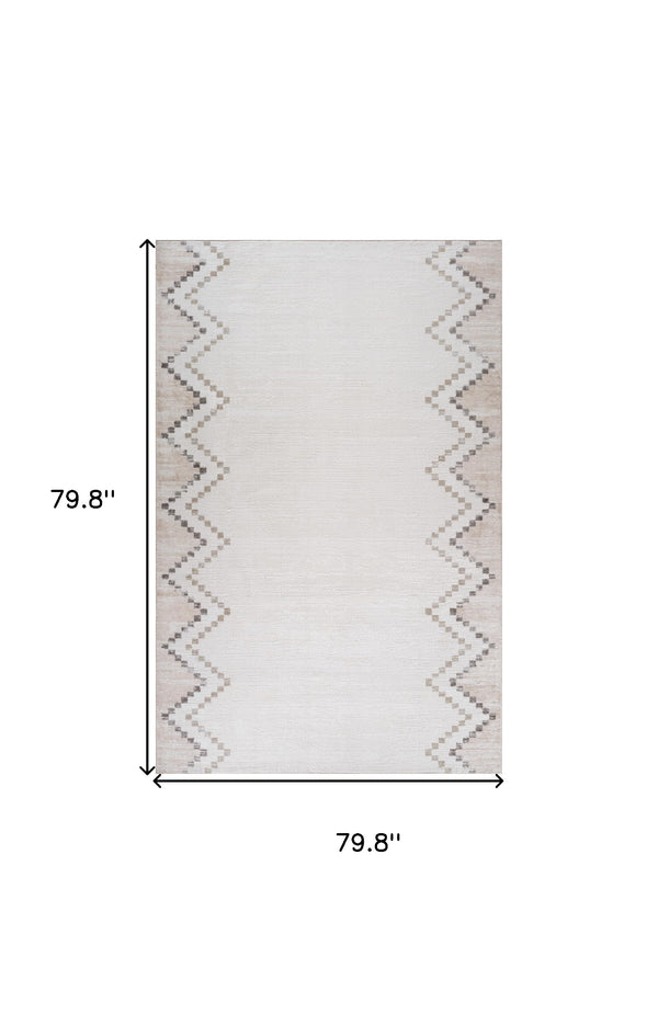 Homeroots 7' X 10' Beige And Brown Abstract Distressed Area Rug  Polyester 558974