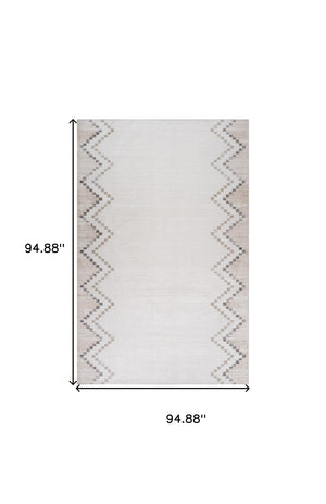 Homeroots 8' X 11' Beige And Brown Abstract Distressed Area Rug  Polyester 558975