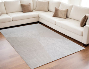 Homeroots 5' X 8' Cream And Beige Abstract Non Skid Area Rug  Polyester 558977