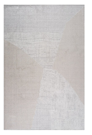 Homeroots 7' X 10' Cream And Beige Abstract Non Skid Area Rug  Polyester 558978