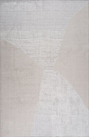 Homeroots 8' X 11' Cream And Beige Abstract Non Skid Area Rug  Polyester 558979