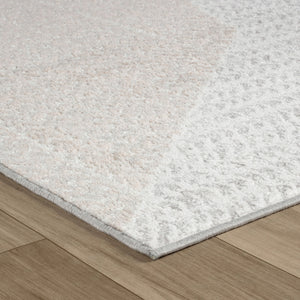 Homeroots 8' X 11' Cream And Beige Abstract Non Skid Area Rug  Polyester 558979