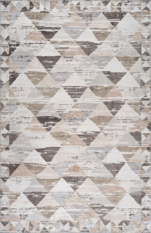 Homeroots 7' X 10' Beige And Brown Abstract Distressed Area Rug  Polyester 558982