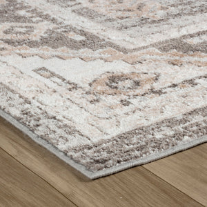 Homeroots 5' X 8' Beige And Brown Abstract Distressed Area Rug  Polyester 558985