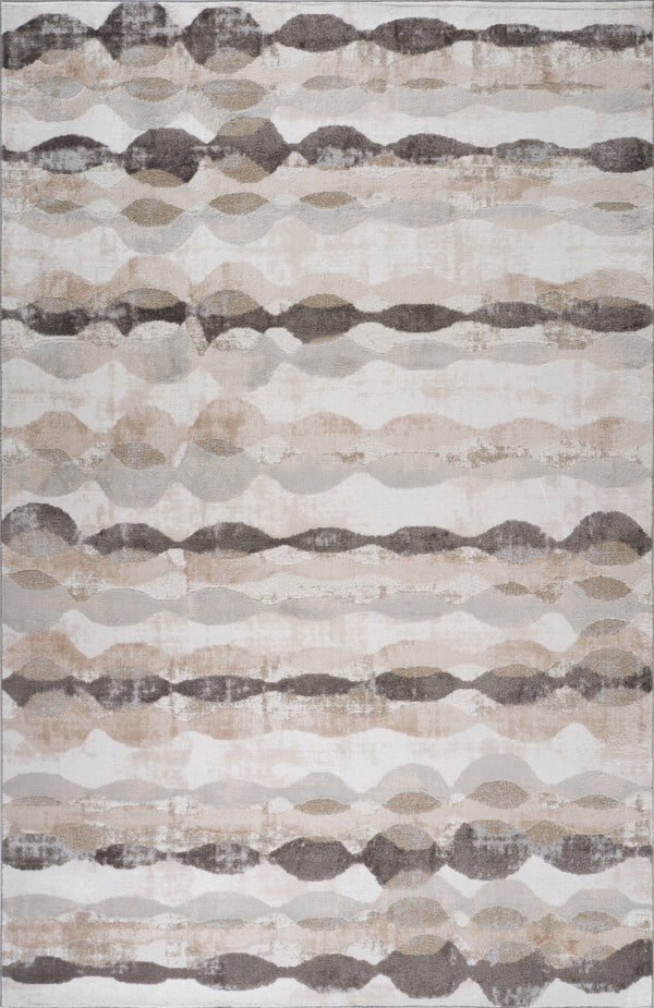 Homeroots 5' X 8' Beige And Brown Abstract Distressed Area Rug  Polyester 558989