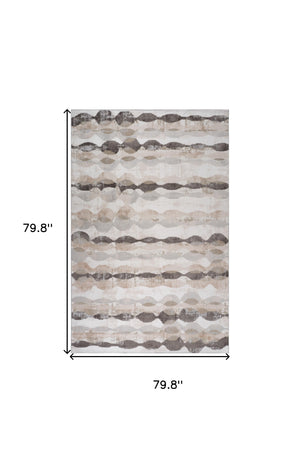 Homeroots 7' X 10' Beige And Brown Abstract Distressed Area Rug  Polyester 558990