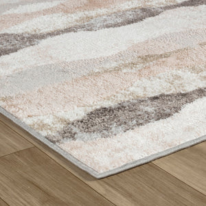 HomeRoots 5' Beige and Brown Abstract Distressed Area Rug - Stylish, Stain-Resistant, and Easy to Maintain 8' X 11' 558991