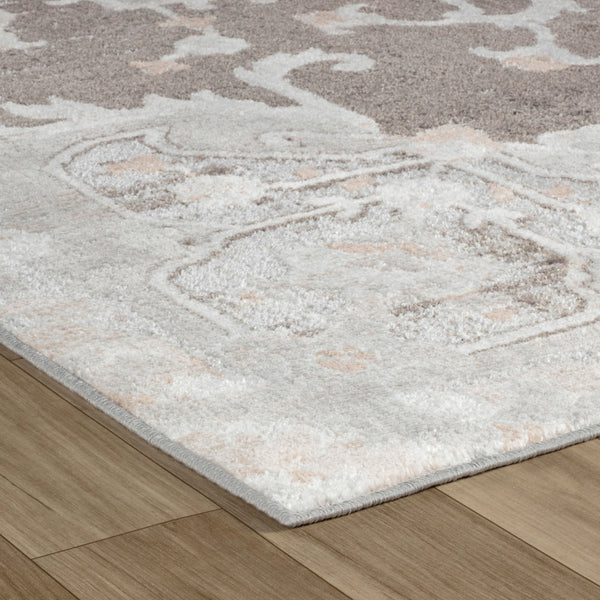 Homeroots 7' X 10' Gray And Brown Southwestern Distressed Area Rug  Polyester 558994