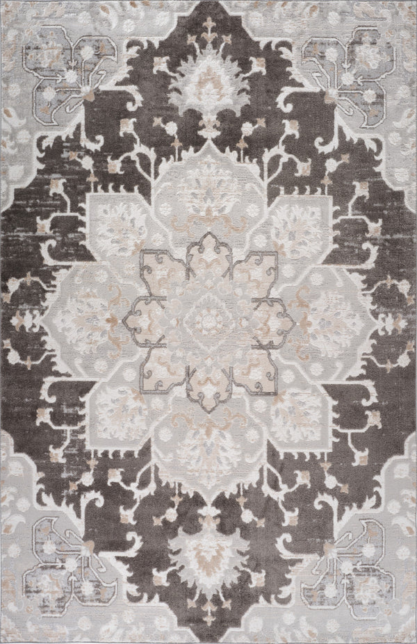 Homeroots 8' X 11' Gray And Brown Southwestern Distressed Area Rug  Polyester 558995