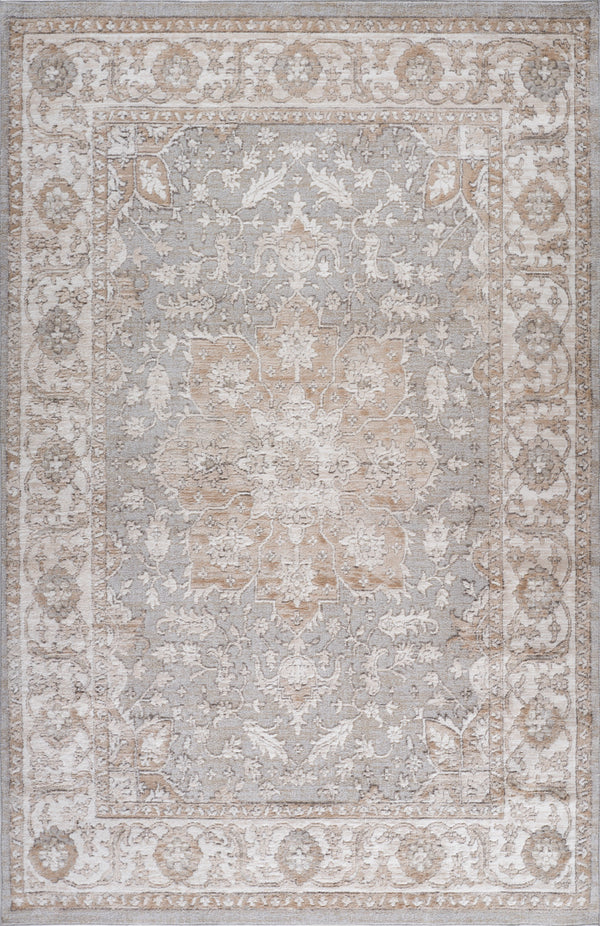 Homeroots 7' X 10' Beige And Gray Oriental Distressed Area Rug  Polyester 558998