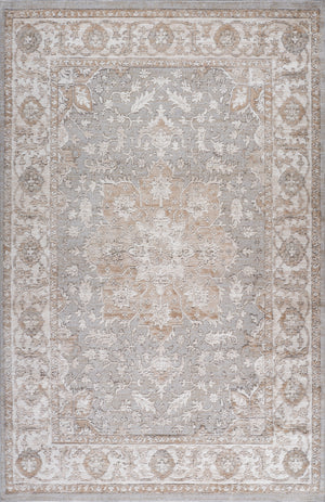 Homeroots 8' X 11' Beige And Gray Oriental Distressed Area Rug  Polyester 558999
