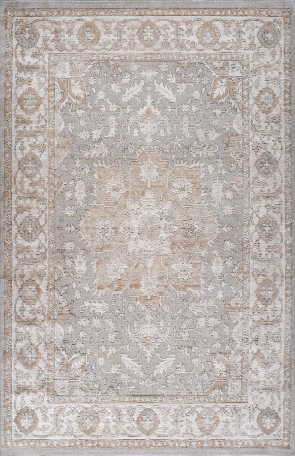 Homeroots 8' X 11' Beige And Gray Oriental Distressed Area Rug  Polyester 558999