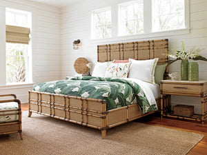 Lexington Tommy Bahama Home Cordoba Open Nightstand - Elevate Your Space With Luxurious White Cordova Stone And Raffia Accents Bermuda Sands  558-623