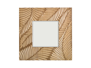 Lexington Tommy Bahama Home Freeport Square Mirror - Embrace Casual Elegance With Intricate Palm Frond Design For Luxurious Living Bermuda Sands  558-204