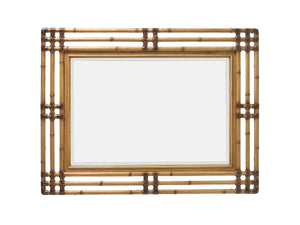 Lexington Tommy Bahama Home Savana Mirror - Embrace Casual Elegance With Leather-wrapped Bamboo Frame For Stylish Living Spaces Bermuda Sands  558-205