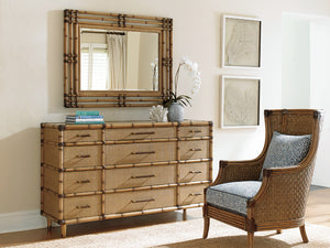 Lexington Tommy Bahama Home Windward Dresser - Embrace Casual Elegance With 12 Drawers And Unique Raffia Design For Your Home Bermuda Sands  558-233
