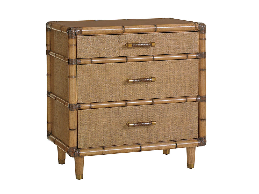 Lexington Tommy Bahama Home Parrot Cay Nightstand: Embrace Casual Elegance With Bamboo Accents And Raffia Textures For Luxury Appeal Bermuda Sands  558-621