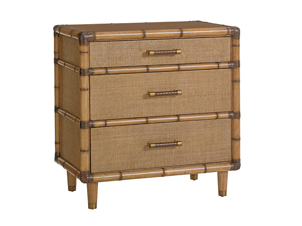 Lexington Tommy Bahama Home Parrot Cay Nightstand: Embrace Casual Elegance With Bamboo Accents And Raffia Textures For Luxury Appeal Bermuda Sands  558-621